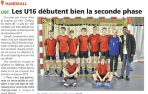 PRESSE - Les U16 à l'honneur