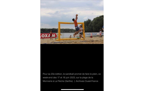 Presse - Sandball -Ouest France le 16/06/2023