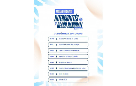Intercomités de Beach Handball le 25 avril 2026